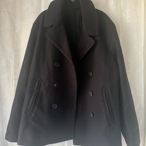 Old Navy Black Double-Breasted Pea Coat